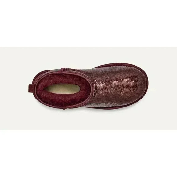 UGG CLASSIC ULTRA MINI MIRROR BALL WILD GRAPE WOMAN'S BOOTS SIZE 8 AUTHENTIC NEW - Picture 5 of 10